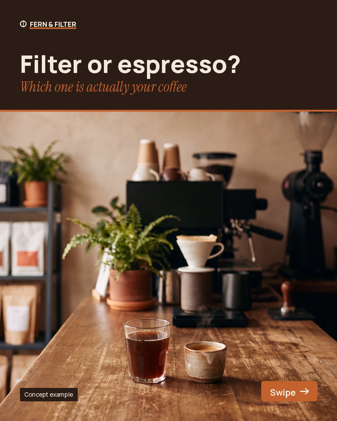 Fern & Filter coffee carousel cover